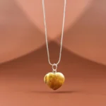 Širdies gintaro pakabukas Saldi meilė
