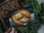 Miegančios lapės dovanų rinkinys (segė+magnetas+atvirukas)